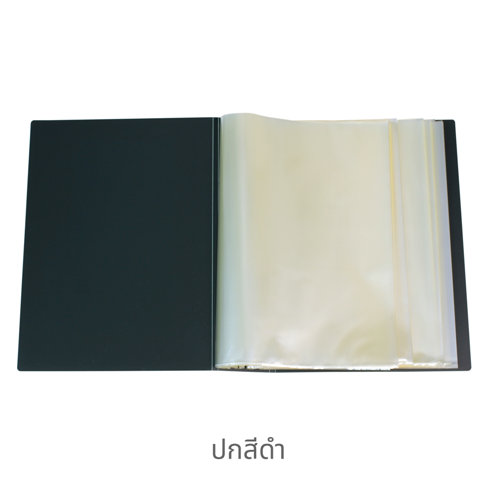 แฟ้มแคตตาล็อก แฟ้มโชว์เอกสาร A4 ใส่หน้าปก 120ช่อง KM-120-121 ปกสีดำ