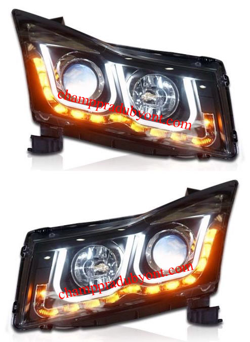 ไฟหน้าโปรเจคเตอร์ CHEVROLET CRUZE 10-16 ดำ LED (V.3)