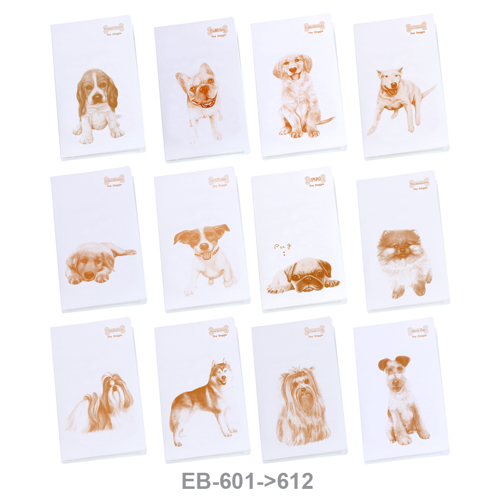 Card Book 60 Pockets with The Doggie Pattern Printed