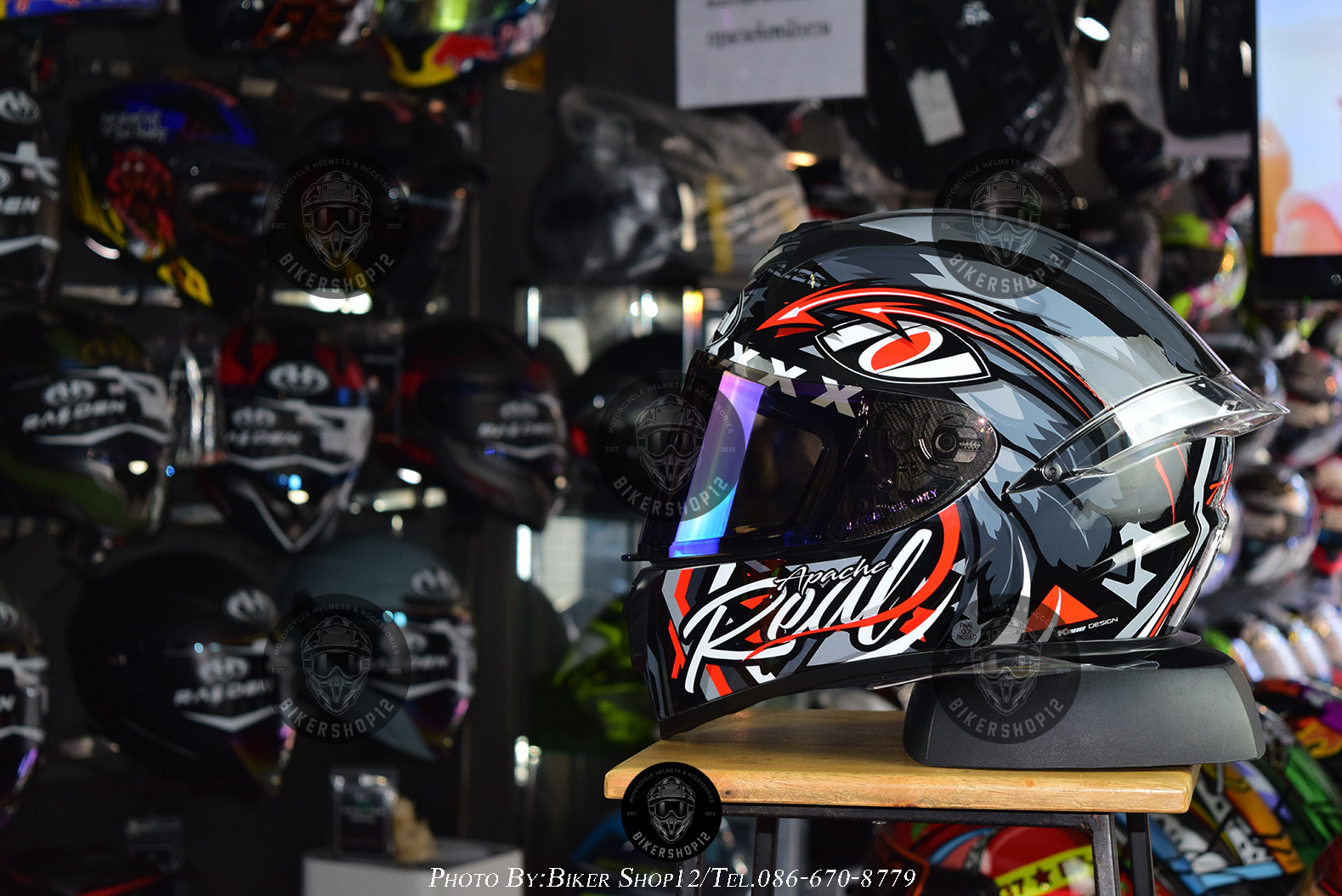 หมวกกันน็อค REAL รุ่น THUNDER สี Black-Grey