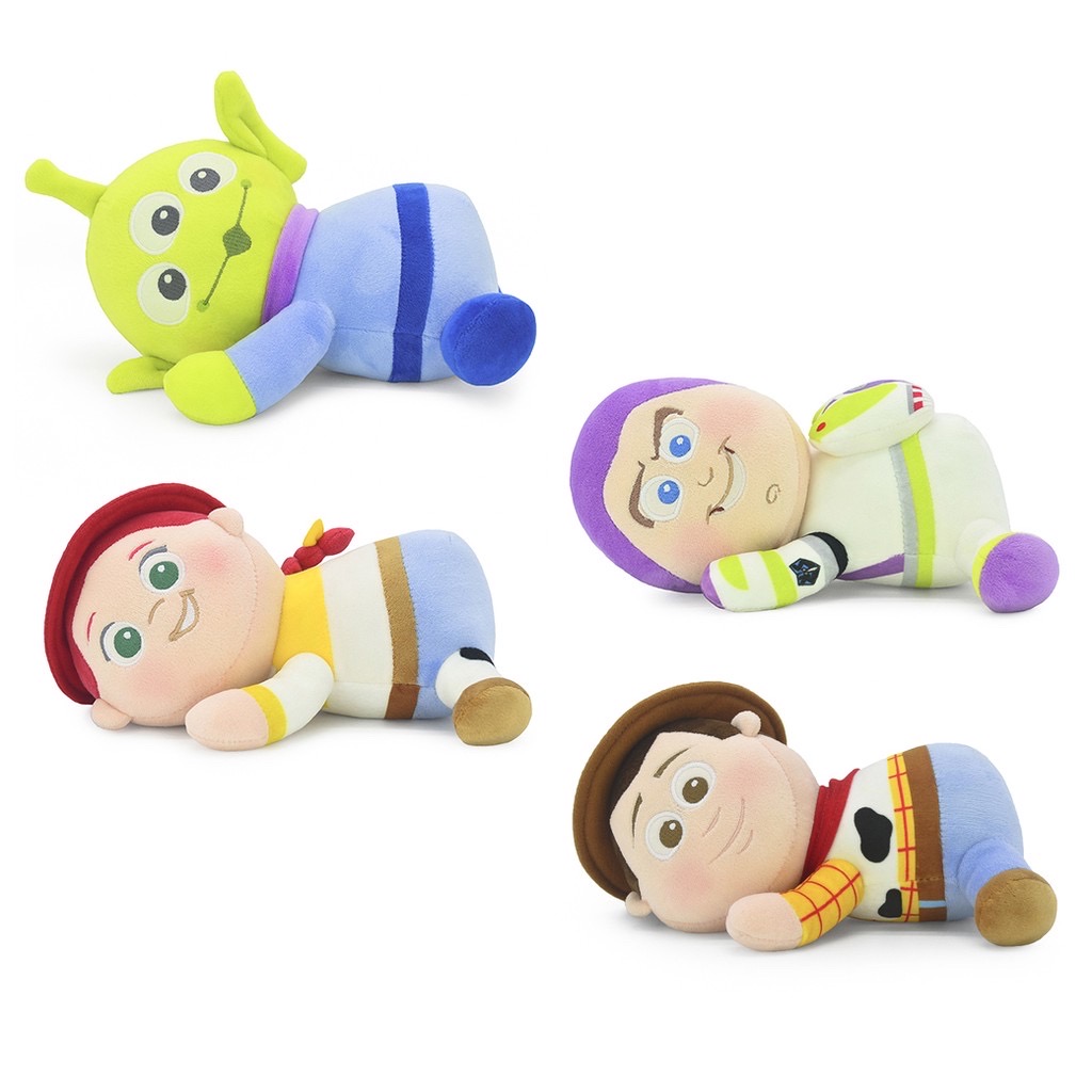Disney ตุ๊กตา ทอย สตอรี่ หมอบหันข้าง Toy Story Be Friendly Buzz Lightyear / Woody / Alien / Jessies Doll Toy 8"