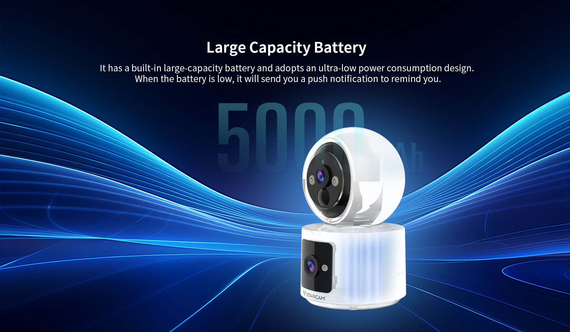 Vstarcam CB90DR กล้องวงจรปิดระบบ IP WIFI 3 MP Color Night Vision มี BATTERY 5000mAh กล้องเลนส์คู่ มีไมค์และลำโพงในตัว BY BILLIONAIRE SECURETECH CB90DR