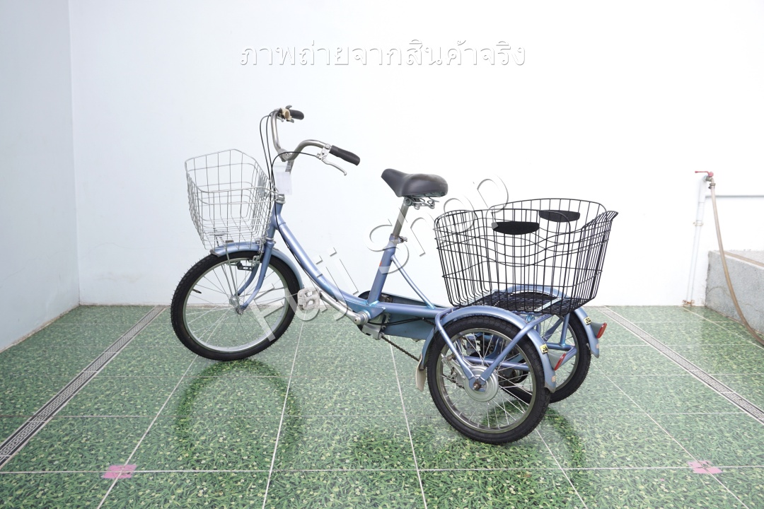 จักรยานสามล้อญี่ปุ่น - ล้อ 20/16 นิ้ว - มีเกียร์ - Miyata - สีเงิน [จักรยานมือสอง]