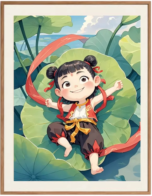 nezha-1001 *พร้อมส่ง* ชุดปักครอสติช ลายนาจา เกิดอีกครั้งก็ยังเทพ (ปักเต็มผืนผ้า ไม่มีเดินเส้น ผ้า11CTพิมพ์ลาย ปัก 3 เส้นเล็ก) ขนาด 52*67 ซม.ผ้าครอสติช 11CTพิมพ์ลายปักบนผ้า ไหมคอตตอน 33 สี ผังลาย เข็ม