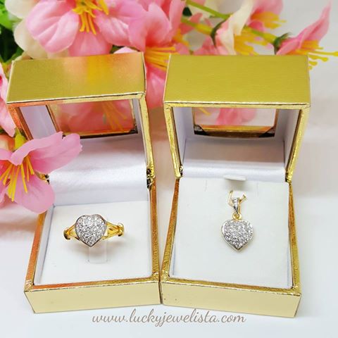 เซตแหวนและจี้ ❤ เรือนทอง90 ประดับเพชร CZ พรีเมี่ยม งานสั่งทำจากลูกค้า 1