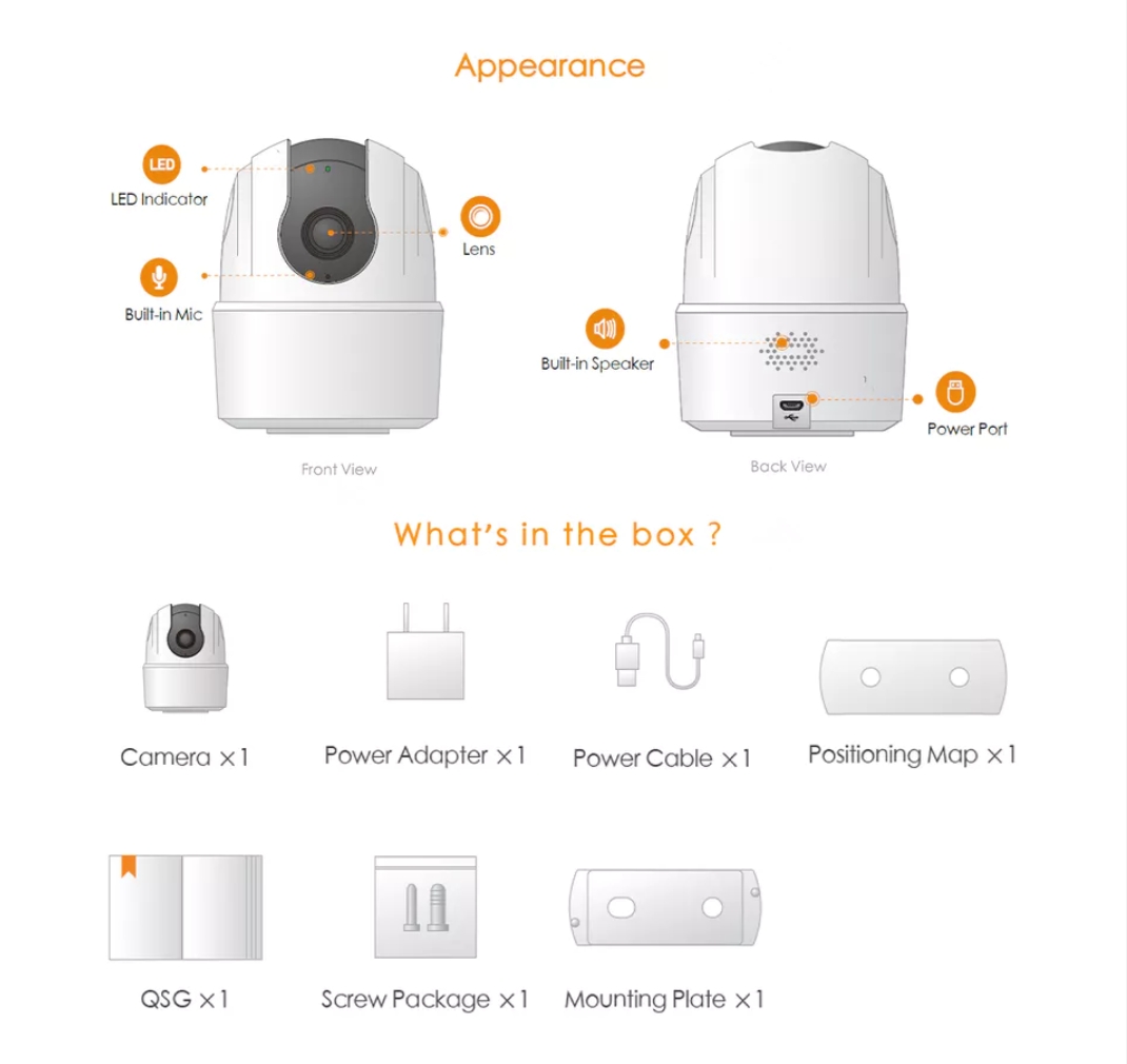 IMOU IPC-TA52P : RANGER 2C 5MP กล้องวงจรปิด WIFI 5 MP Indoor ไม่มี Port LAN, สำหรับใช้แบบ WIFI เท่านั้น, มีไมค์และลำโพงในตัว ใส่การ์ดได้ BY BILLIONAIRE SECURETECH IPC-TA52P