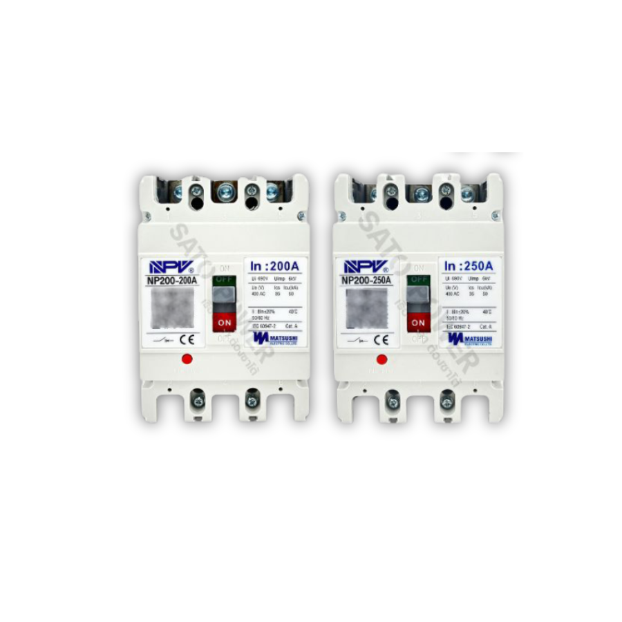 NPV เบรกเกอร์ AC 3P Mould Case Circuit Breaker AC 3P MCCB | เบรกเกอร์ขนาด 50A 100A 200A 250A | MCCB เบรกเกอร์ AC NPV