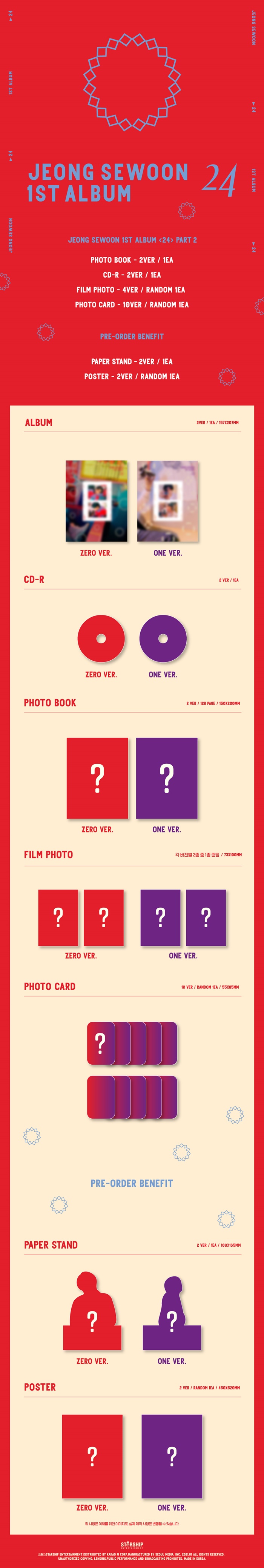 [PRE-ORDER] JEONG SEWOON - 1st Album "24" Part 2