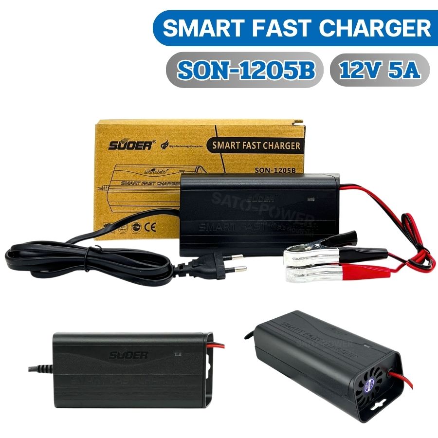 SUOER SON-1205B เครื่องชาร์จแบตเตอรี่ 12V 5A | SMART FAST CHARGER ชาร์ตรถยนต์ มอเตอร์ไซค์