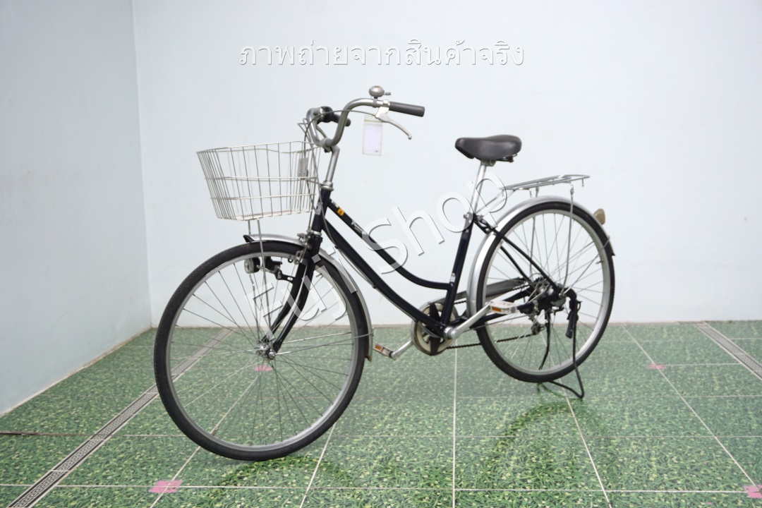 จักรยานแม่บ้านญี่ปุ่น - ล้อ 26 นิ้ว - เกียร์ 6 สปีด - ไฟหน้าอัตโนมัติ - สีน้ำเงิน [จักรยานมือสอง]