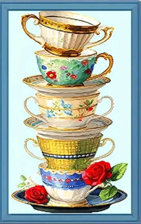 coffee-1001 *สินค้าหมด* ชุดปักครอสติช ลายรวมแก้วกาแฟ (ปักเต็มผืนผ้า ไม่มีเดินเส้น ผ้า 11CTพิมพ์ลาย ไม่มีผังลาย ปัก 3 เส้นเล็ก) ขนาด 36*53 ซม.ผ้าครอสติช 11CTพิมพ์ลายปักบนผ้า ไหมคอตตอน 12 สี ไม่มีผังลาย พิมพ์ลายปักบนผ้าเลย เข็ม