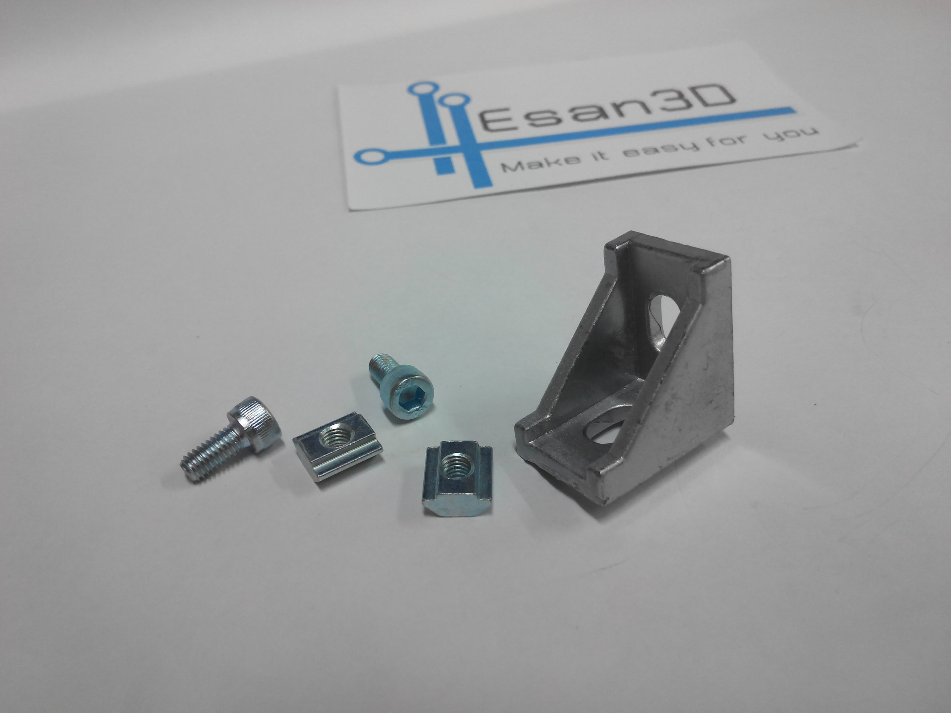 Bracket D28 สำหรับอลูมิเนียมโปรไฟล์ 2020 พร้อมชุดน็อตยึด T-Nut M5