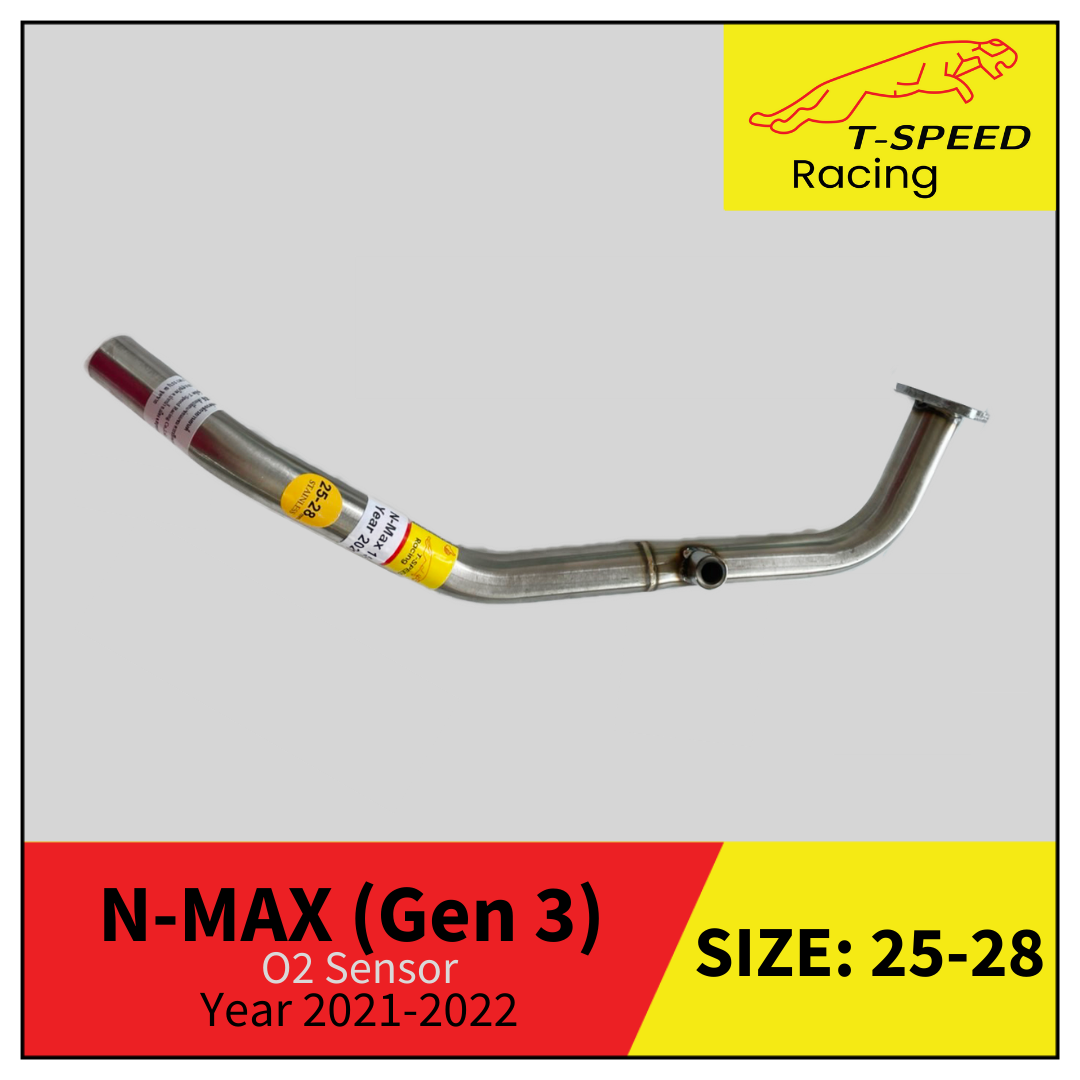 คอท่อ Yamaha N-MAX Gen 3 (O2 Sensor) Year 2021-2022 🔩 Stainless steel แท้ เกรด 304 หนา: 1.2 มิลลิเมตร Size 25 m.m. ราคา 450 บาท Size 25-28 m.m. ราคา 500 บาท