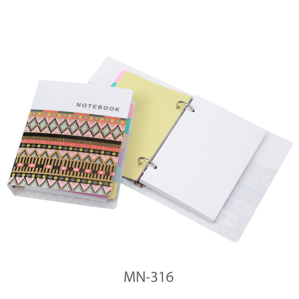 Ring Binder Notebooks with PP Covers Bohemian Pattern and Dividers