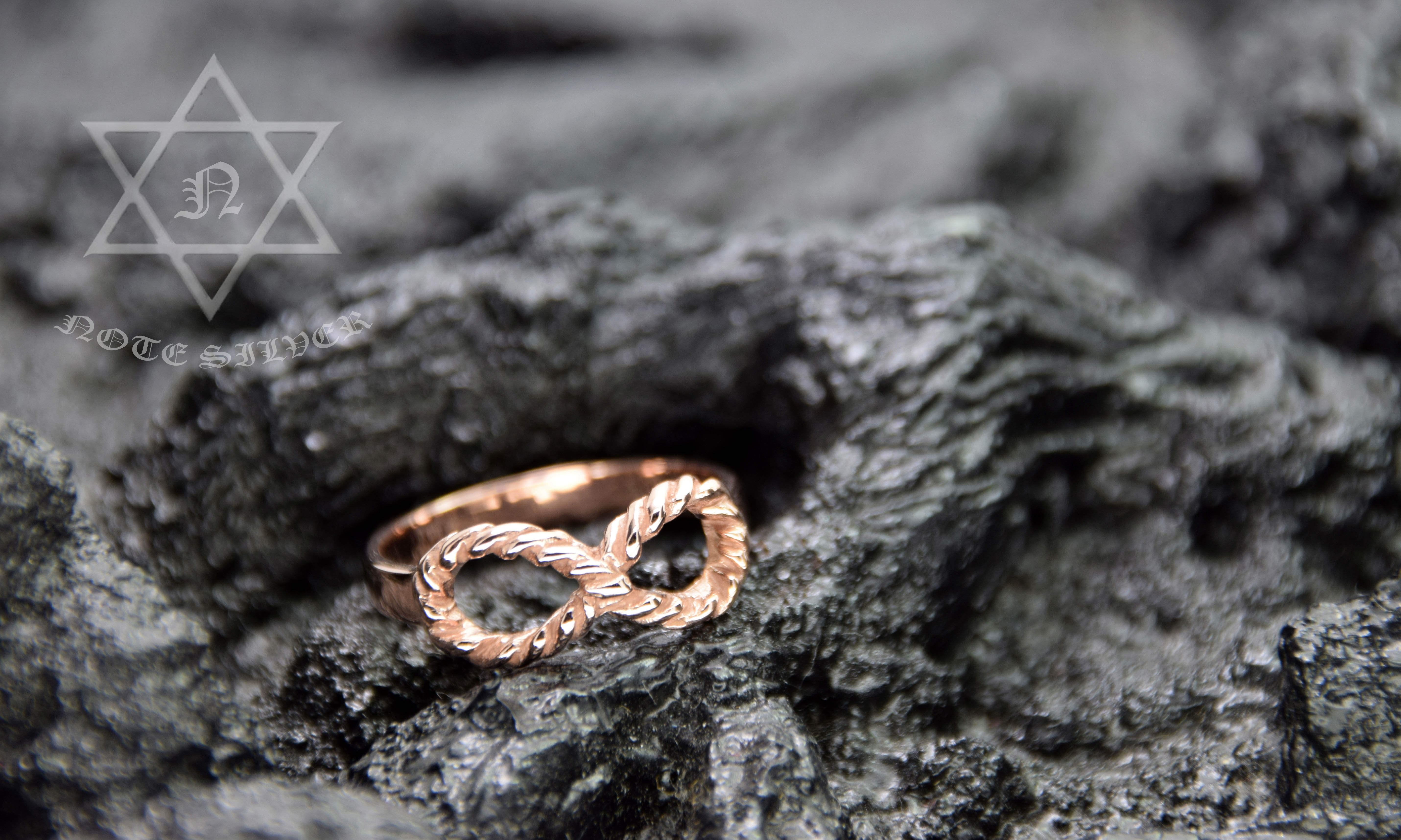 แหวน Infinity ลายเชือก เนื้อ 9K Pink/Rose Gold NSRG998