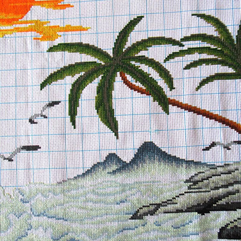 boat-1003 *พร้อมส่ง* ชุดปักครอสติช ลายล่องเรือสำเภา (ผ้า11CTพิมพ์ลาย ปัก 3 เส้นเล็ก) ขนาด 135*63 ซม.ผ้าครอสติช 11CTพิมพ์ลายปักบนผ้า+ไหมคอตตอน 40 สี+ผังลาย+เข็ม