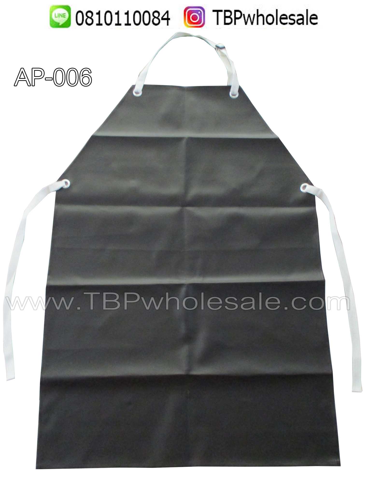 AP-006===ราคาส่ง 120 บาทต่อผืน ขั้นต่ำ 100 ผืน ผ้ากันเปื้อนพีวีซีหนังเทียม แบบยาว(คล้องคอผูกเอว) Tel:0810110084/023972066