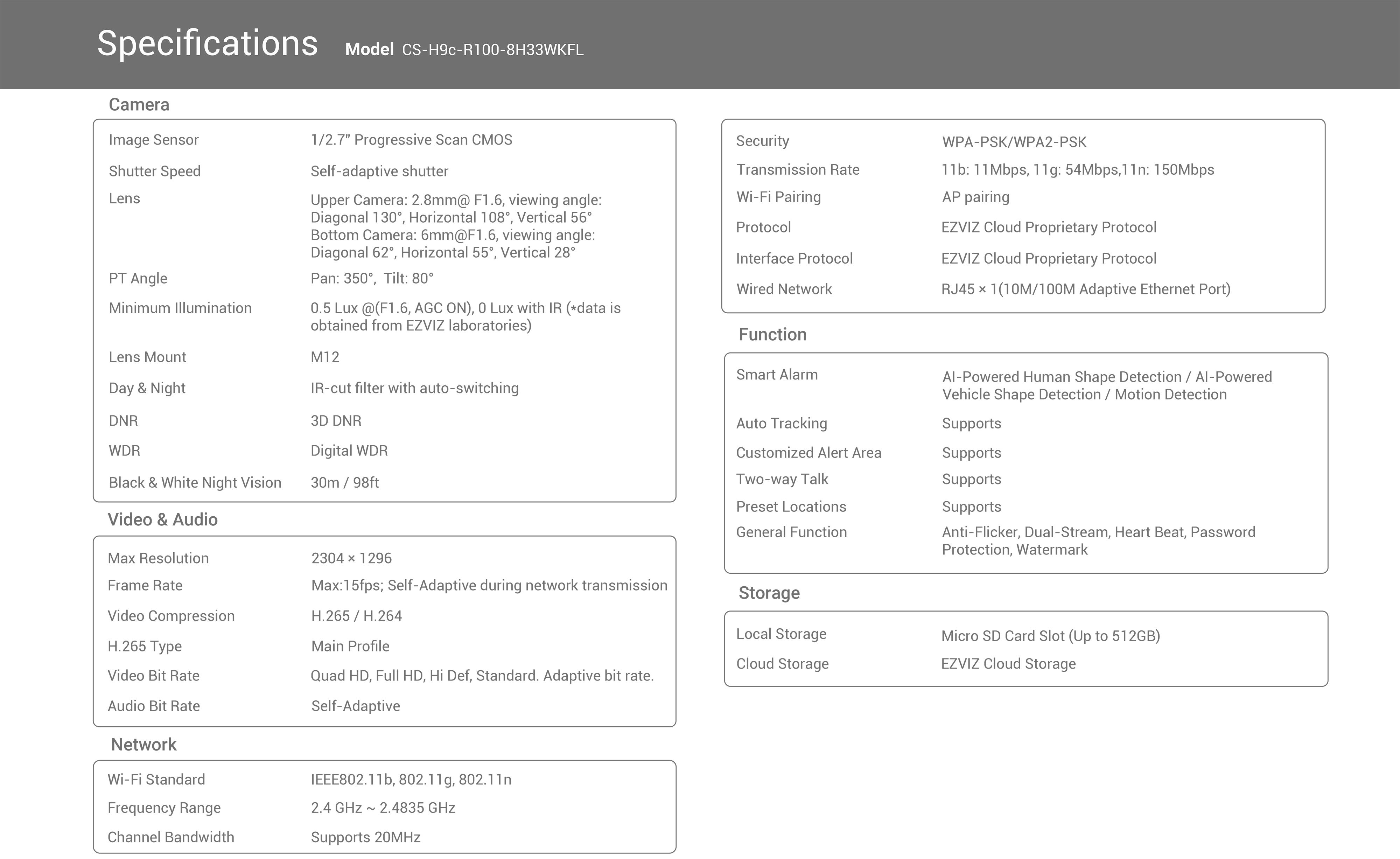 EZVIZ H9c Dual 2K กล้องวงจรปิดระบบ IP WIFI ความละเอียด 2K DUAL LENS ภาพสี 24 ชม. มีไมค์และลำโพงในตัว ติดตั้งภายนอกได้ BY BILLIONAIRE SECURETECH EZVIZ H9c Dual 2K