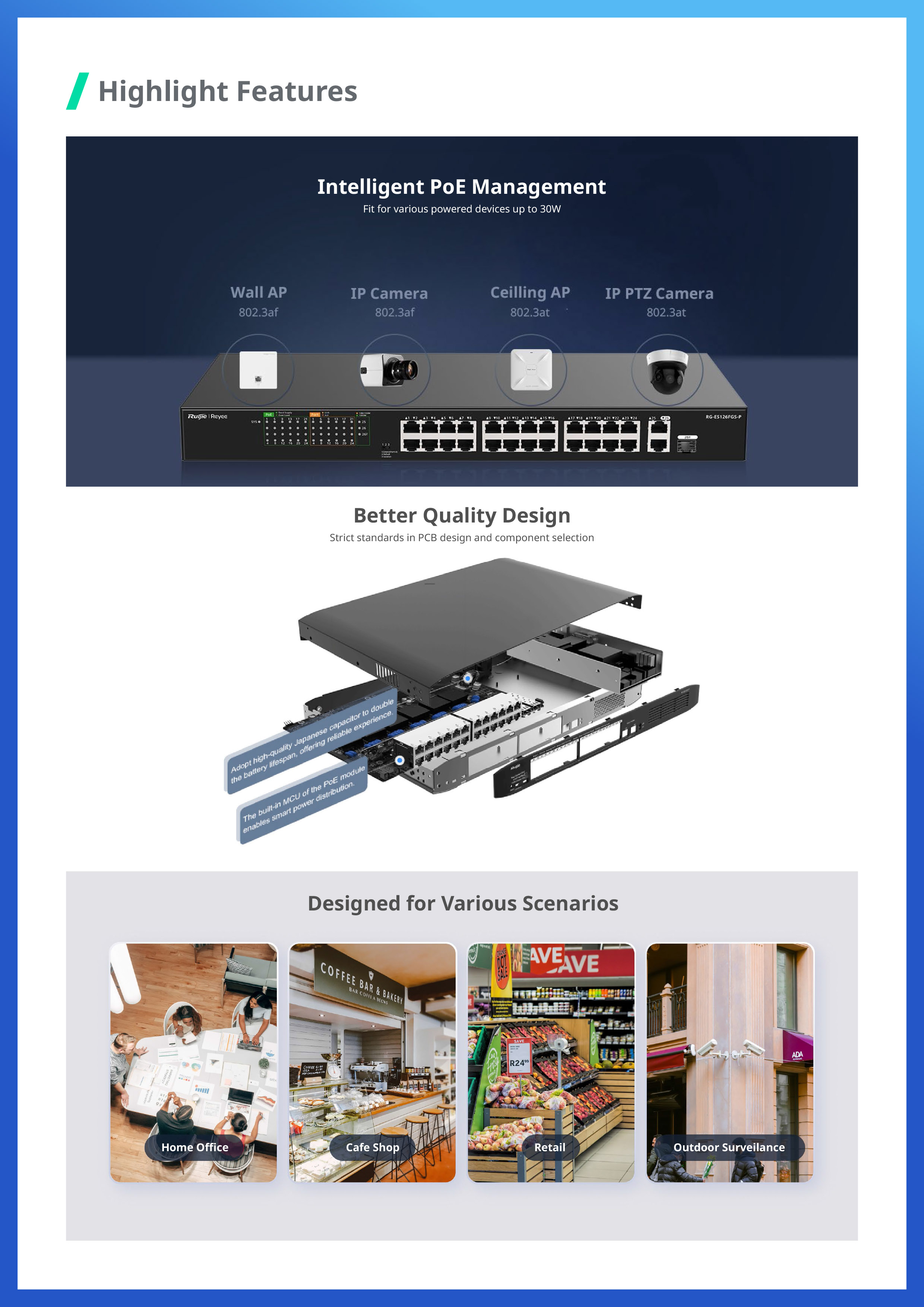 RUIJIE RG-ES106F-P : 4+2 Port 10/100 Mbps Unmanaged PoE Switch BY BILLIONAIRE SECURETECH RG-ES106F-P