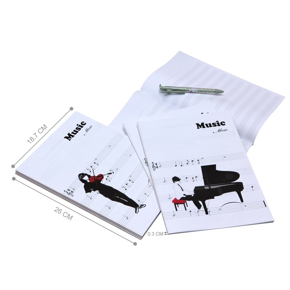 สมุดจดโน้ตดนตรี B5 ปกพลาสติก ลาย Music