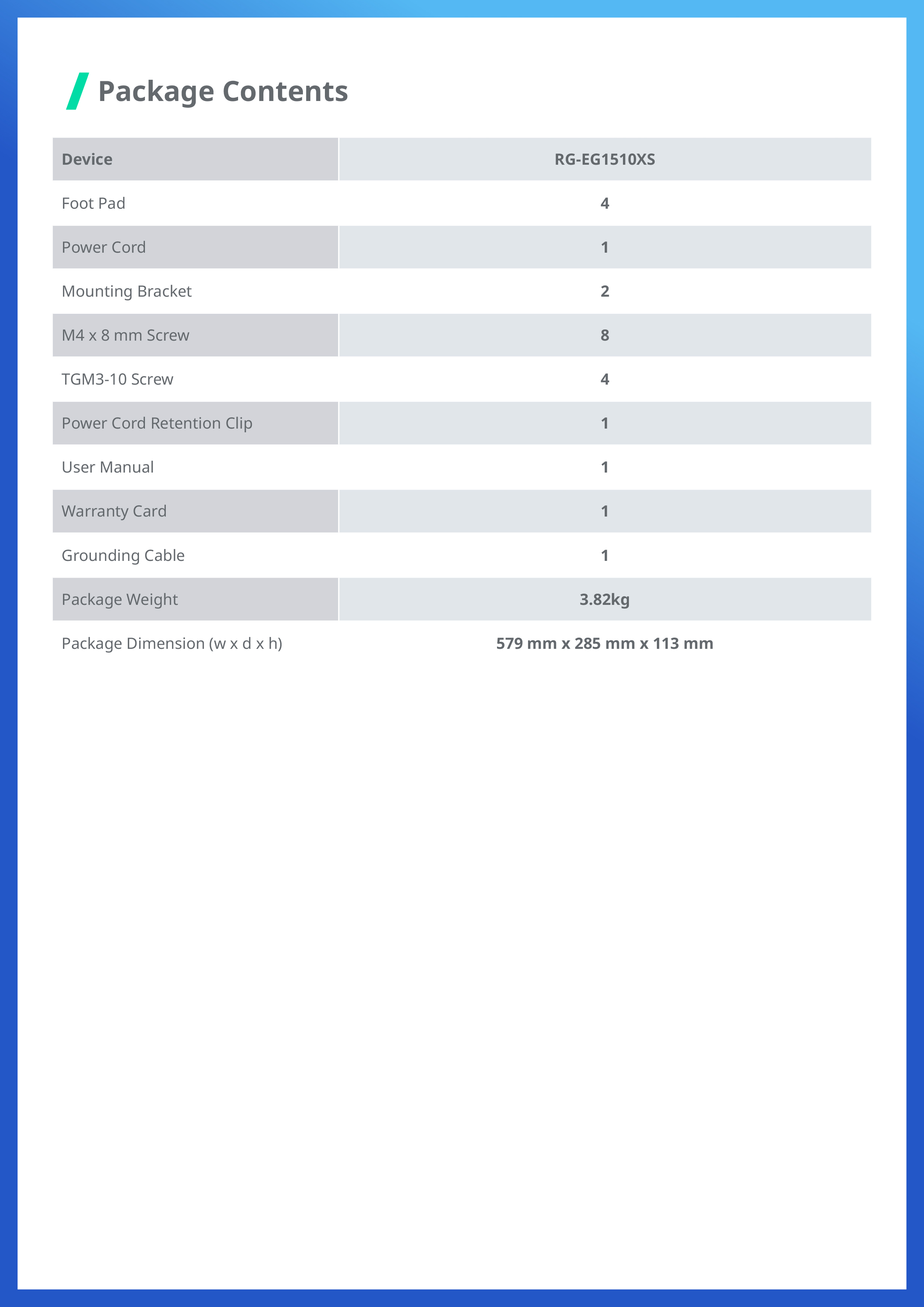 RUIJIE RG-EG1510XS: EG FLAGSHIP ROUTER, 1500 Client User, IPsec VPN 1,000 Tunnels, 4 Gbps BY BILLIONAIRE SECURETECH RG-EG1510XS