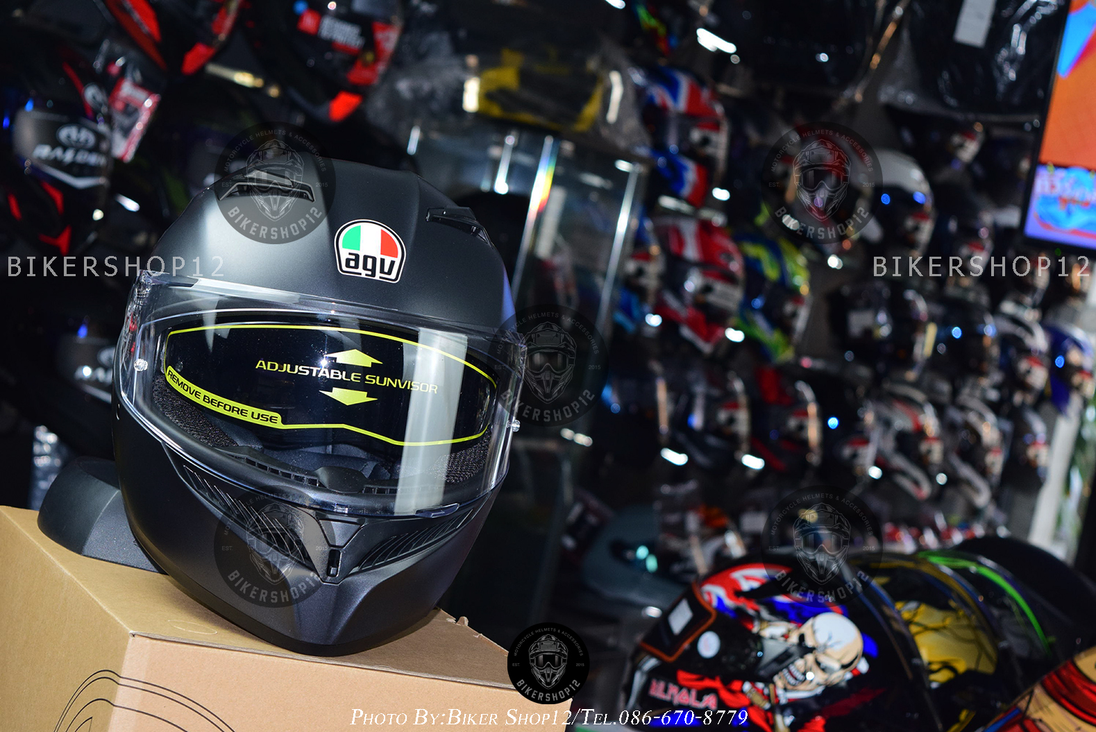 หมวกกันน็อค AGV–K-3(มีแว่น พับซ่อนได้) 2024 MATT BLACK