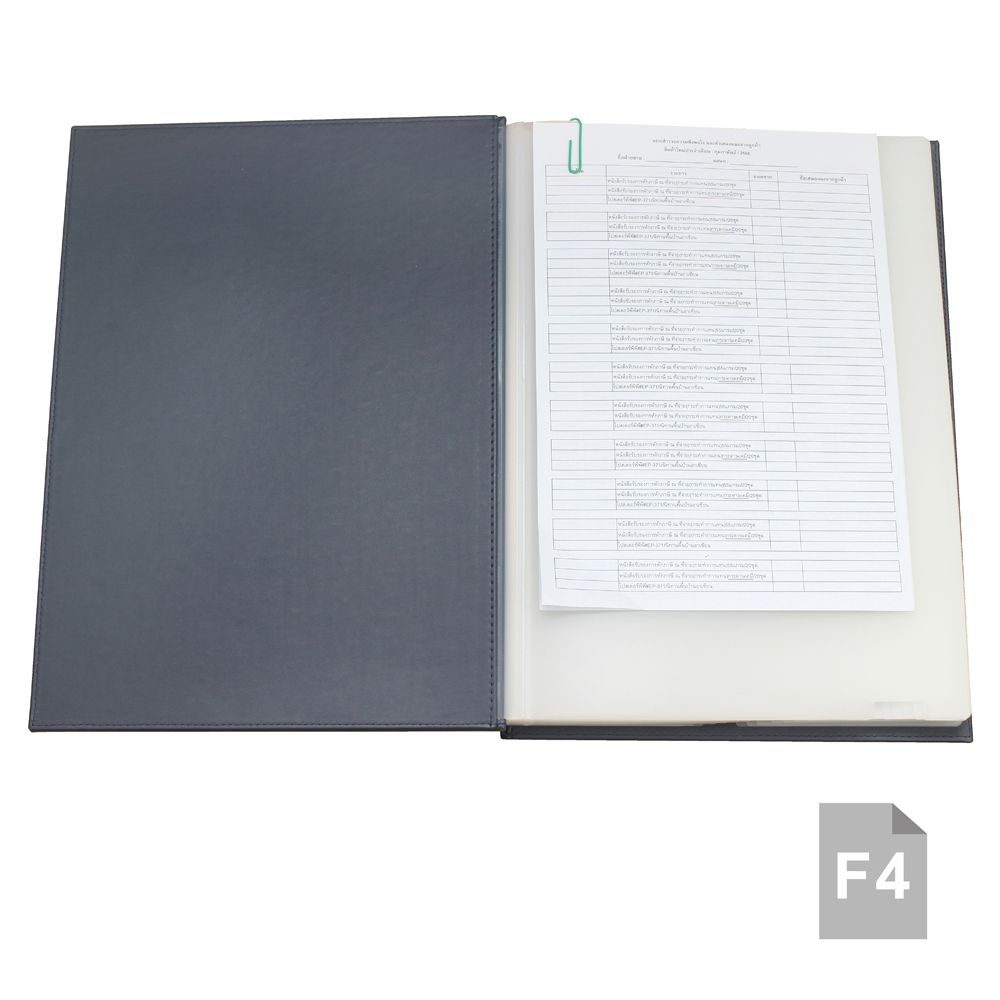 สมุดเสนอเซ็น ปกหนังเทียม ไส้พลาสติก F4 SB-421 คละสี