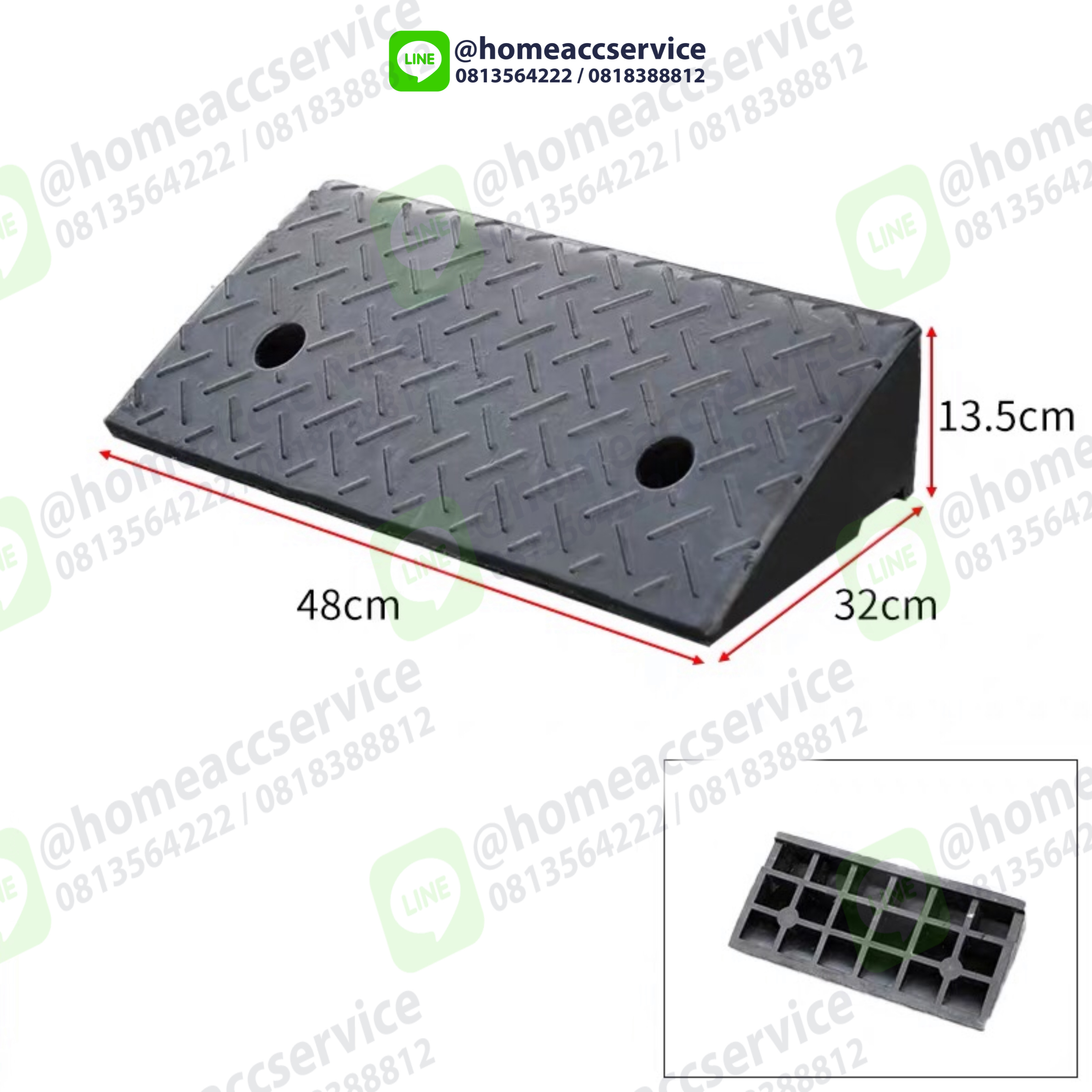 ทางลาดยางปีนฟุตบาท สูง 13ซม. ลาด 32ซม. ยาว 48ซม. หนัก 7 kg - Rubber Ramp 13x32x48cm 7 kg