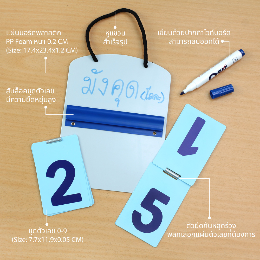 ส่วนประกอบป้ายพลาสติก ป้ายราคา แบบแขวน 2 หลัก PR-202
