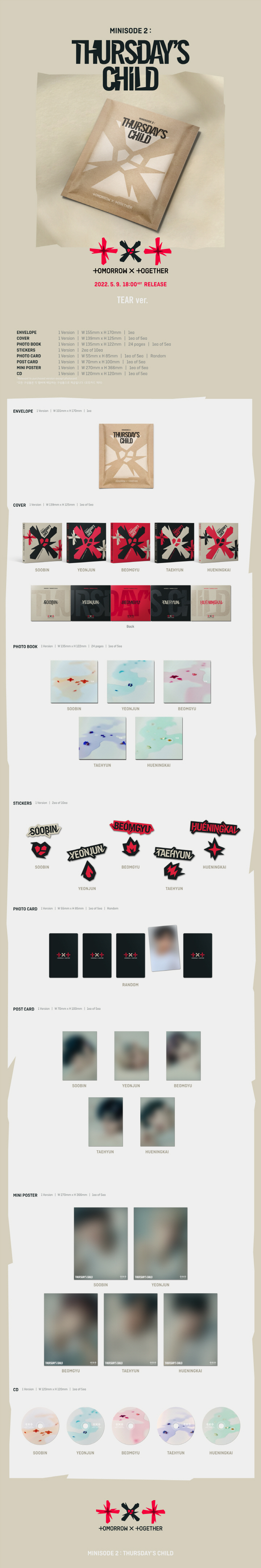 [PRE-ORDER] TXT (TOMORROW X TOGETHER) - MINISODE 2 : THURSDAY'S CHILD (TEAR ver.)