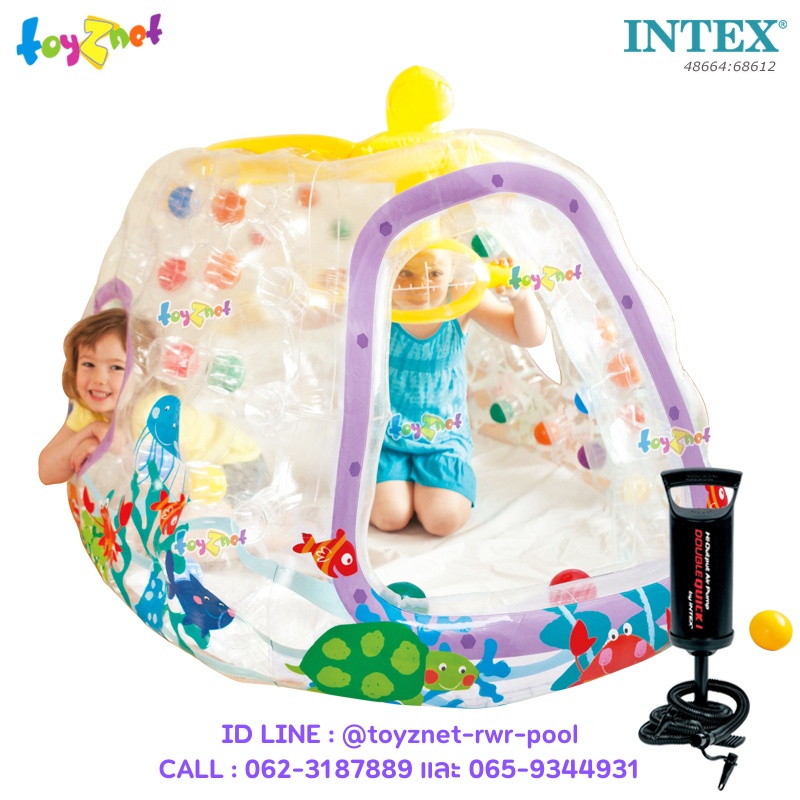 Intex See-Thru Submarine Playhouse 1.74x1.22x0.89 m no.48664 + DQI Air Pump
