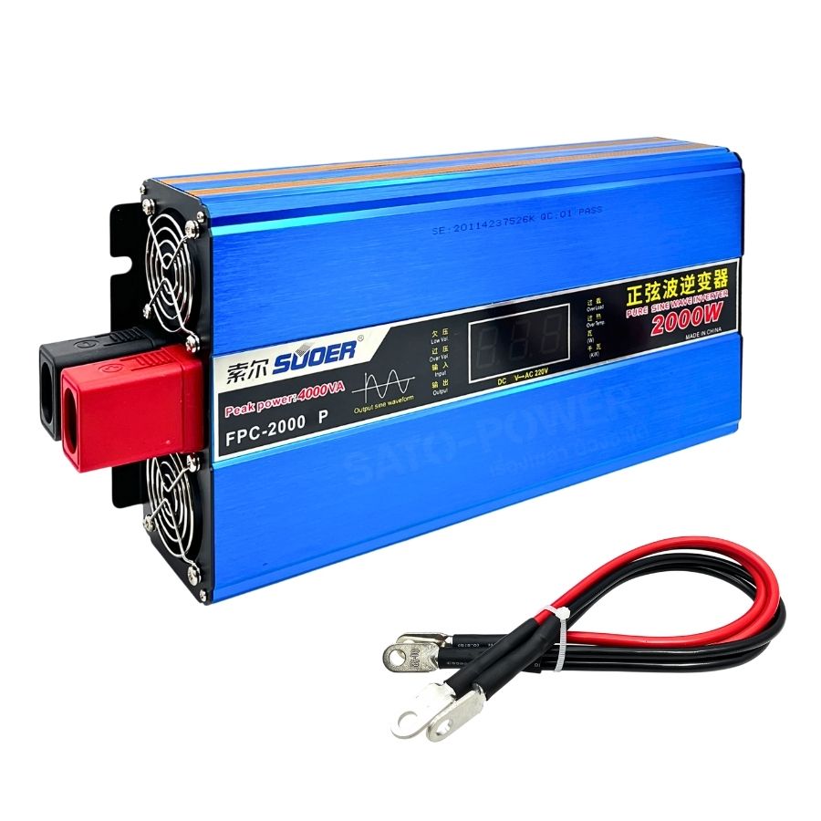 SUOER Inverter Pure Sine Wave อินเวอร์เตอร์ | FPC-2000AP 12V / FPC-2000BP 24V | 2000W มีหน้าจอ