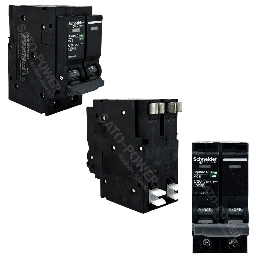 Schneider เบรกเกอร์ ลูกเซอร์กิต Plug On แบบเสียบ | 2P 10kA | เชอร์กิตเบรกเกอร์ลูกย่อย MCB