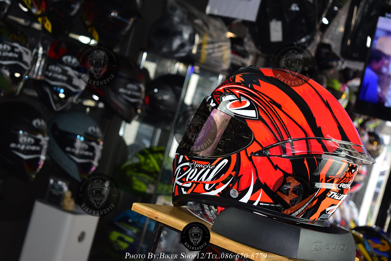 หมวกกันน็อค REAL รุ่น THUNDER สี Black-Red