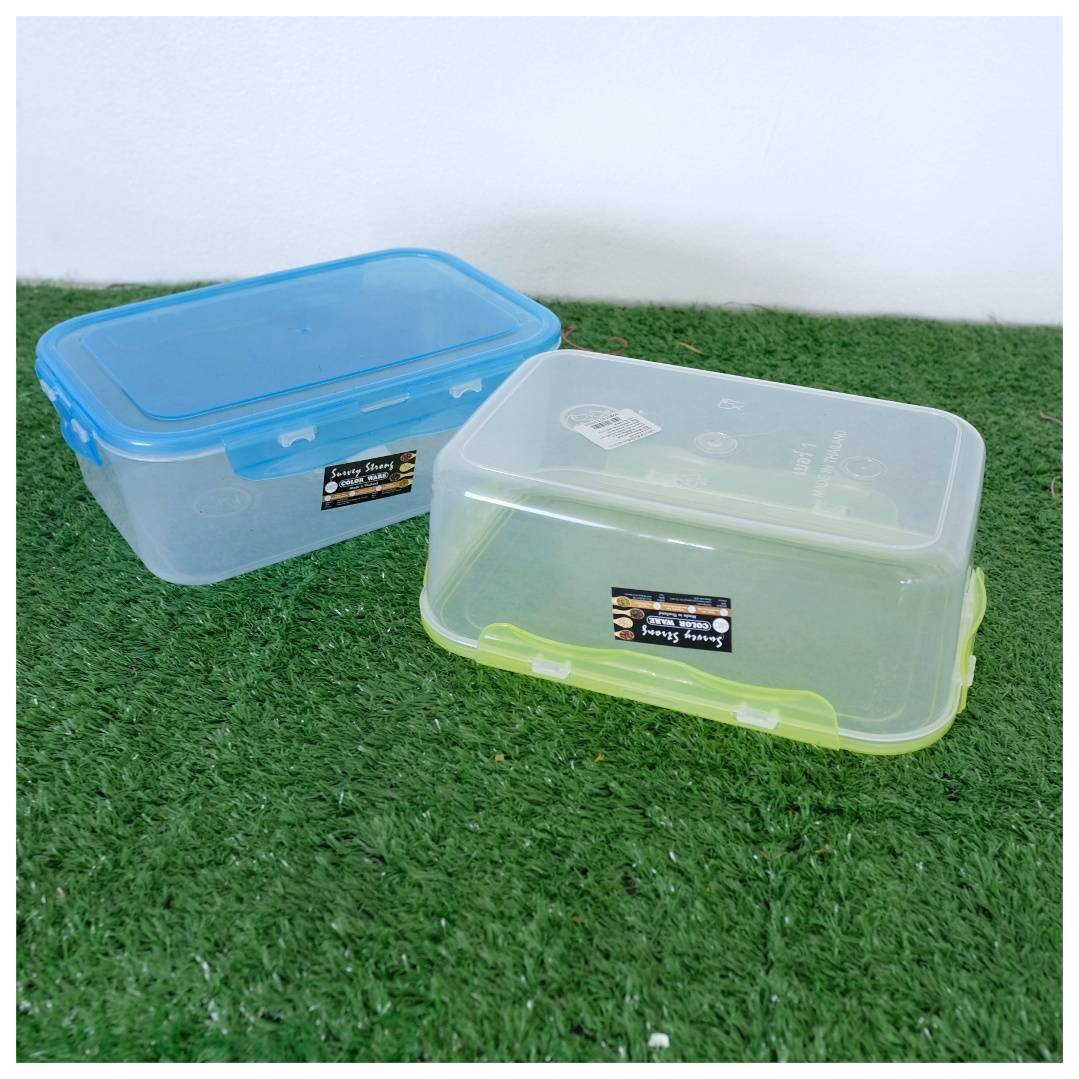 กล่องดับเบิ้ลล็อค No.1 ตัวใสฝาสี(ลิง)