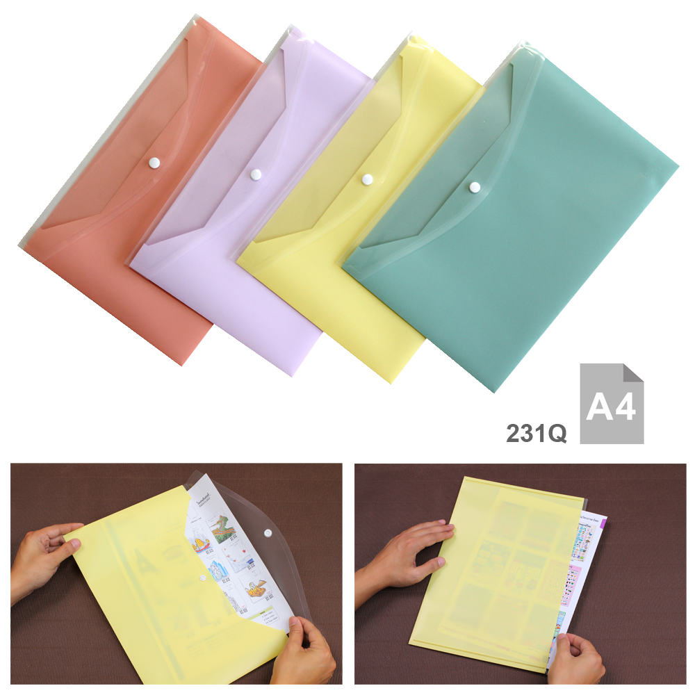 ซองกระดุม A4 แนวนอน Double Layer Pocket 231Q