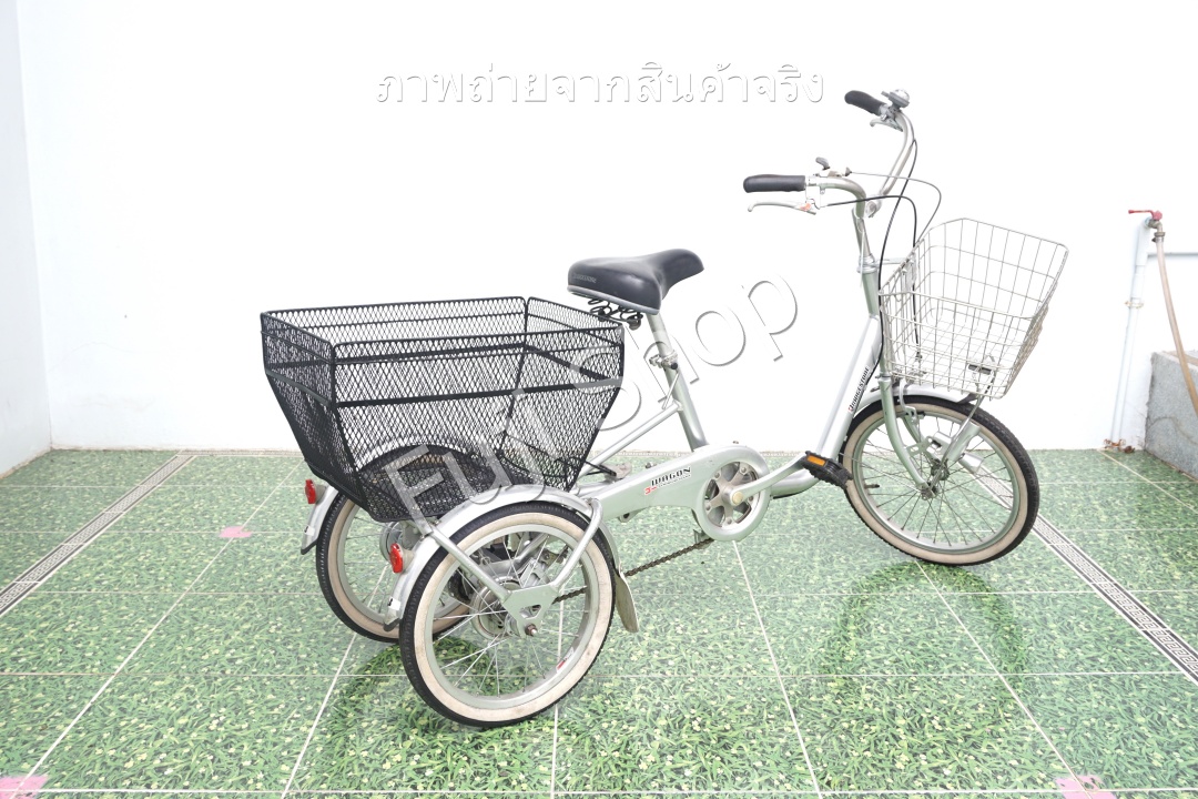 จักรยานสามล้อญี่ปุ่น - ล้อ 18/16 นิ้ว - มีเกียร์ - อลูมิเนียม - Bridgestone - สีเงิน [จักรยานมือสอง]