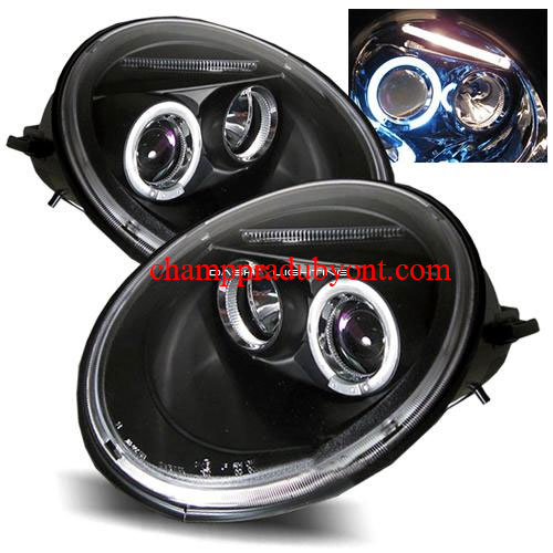 ไฟหน้าโปรเจคเตอร์ VOLKSWAGEN NEW BEETLE 98-05 ดำ วงแหวน