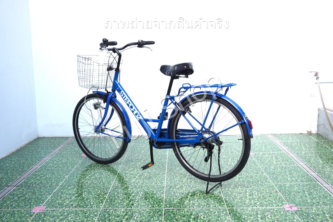 จักรยานแม่บ้านล้อโต ญี่ปุ่น - ล้อ 26x1.75 - เกียร์ดุม 3 สปีด - ไฟหน้าอัตโนมัติ - Bridgestone Stepcruz - สีฟ้า [จักรยานมือสอง]