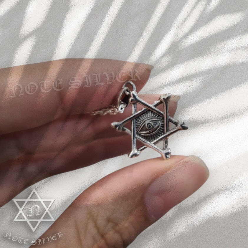 จี้เงินแท้ดาวหกแฉกและดวงตาเทพ Star of David Sterling Silver 925 NSPD2841