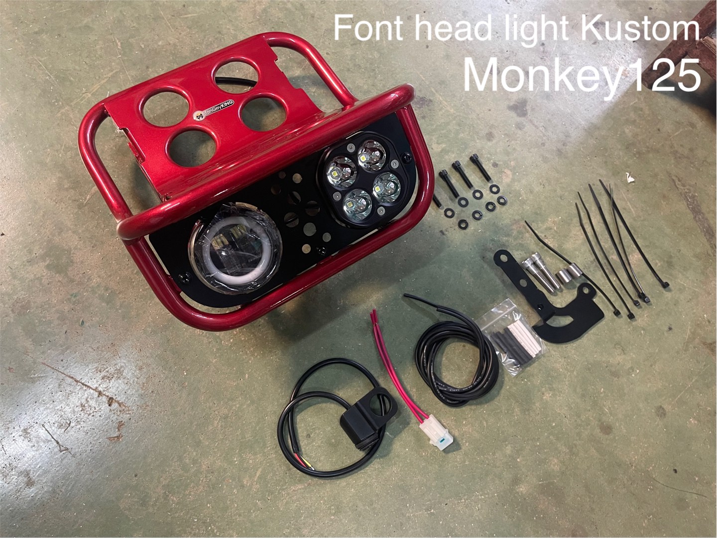 ไฟหน้า Motolord Front head light Kustom Monkey125 สีเหลือง ดำ แดง น้ำเงิน