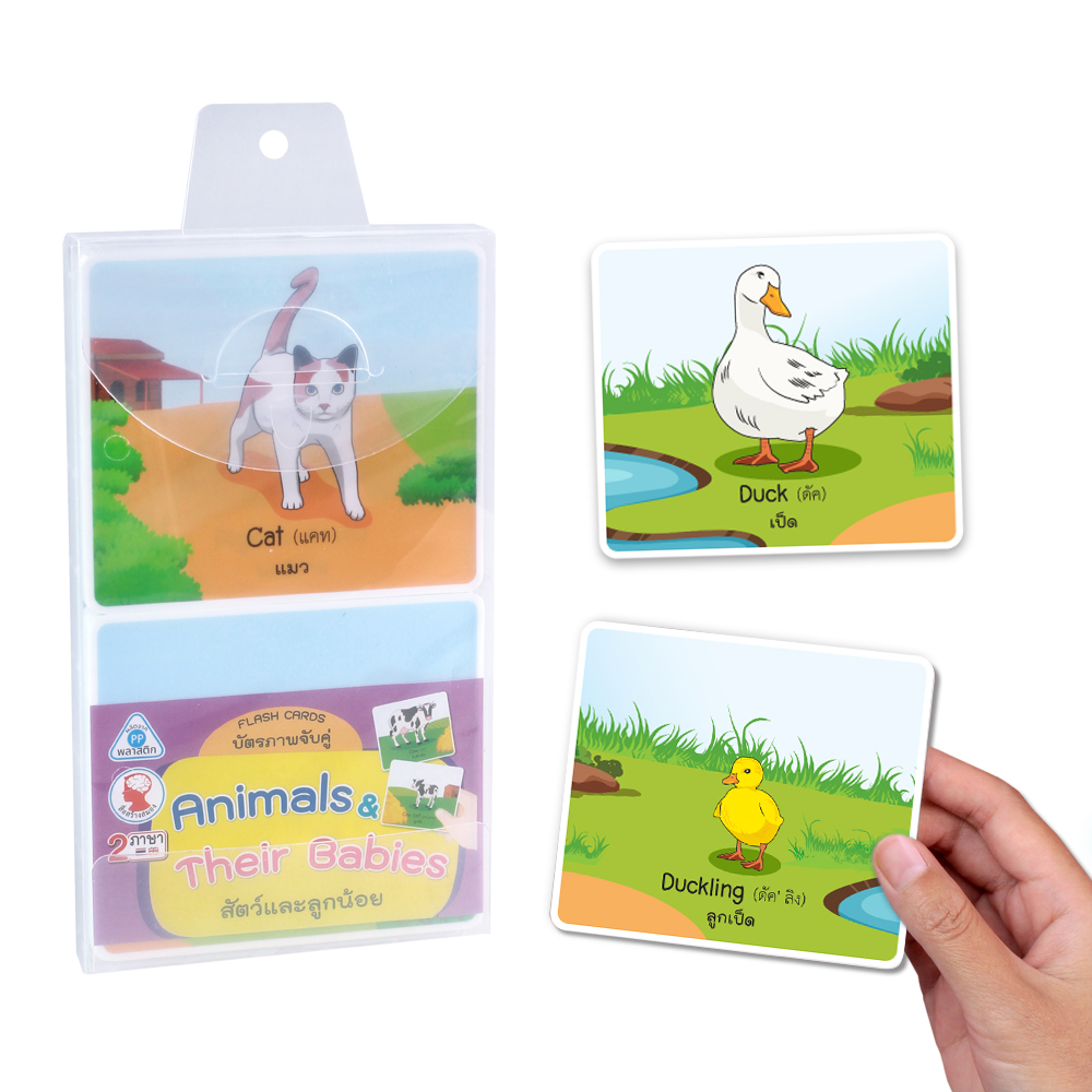 เกมจับคู่ บัตรคำ คำศัพท์ไทยอังกฤษ ET-345 สัตว์และลูกน้อย