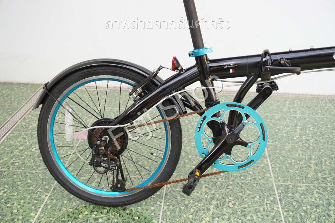 จักรยานพับได้ญี่ปุ่น - ล้อ 20 นิ้ว - มีเกียร์ - อลูมิเนียม - Renault Light 10 - สีดำ [จักรยานมือสอง]