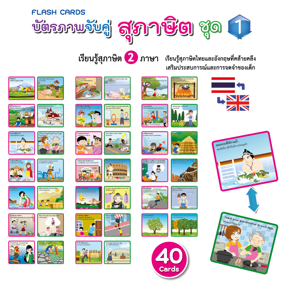 เกมจับคู่ คำศัพท์2ภาษา ไทย-อังกฤษ ชุดสุภาษิต ET-330