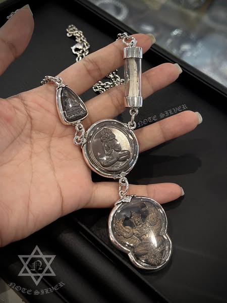เลี่ยมพลาสติกและจับขอบผ่าหวายเงินแท้ Sterling Silver 925 NSSV3435