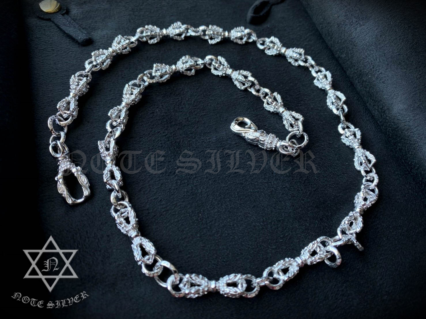 สร้อยคอทองคำขาวแท้ ลายวัชระ 18K White Gold NSNL2551