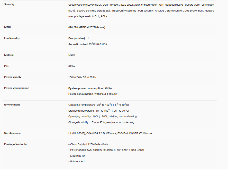 CISCO C1200-24FP-4X PoE Switch 24-port GE, Full PoE, 4x10G SFP+ BY BILLIONAIRE SECURETECH CISCO C1200-24FP-4X