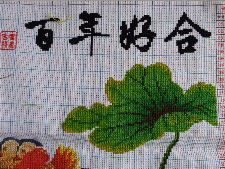 love-1108 *สินค้าหมด* ชุดปักครอสติช ลายคู่เด็กน้อยอวยพรมงคล (ผ้า11CTพิมพ์ลาย ปัก 3 เส้นเล็ก) ขนาด 80*47 ซม.ผ้าครอสติช 11CTพิมพ์ลายปักบนผ้า ไหมคอตตอน 31 สี ผังลาย เข็ม