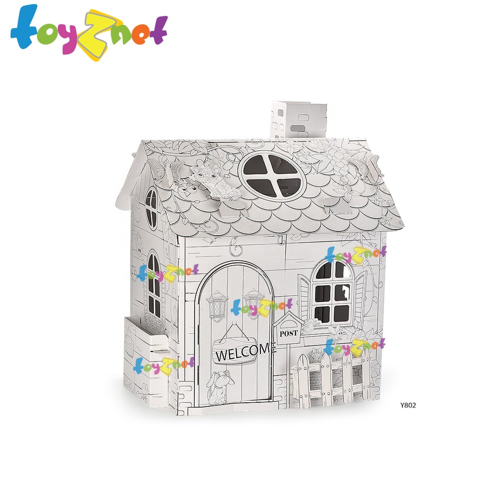 Toyznet ส่งฟรี บ้านกระท่อมน้อย กระดาษแข็ง ระบายสี รุ่น Y802