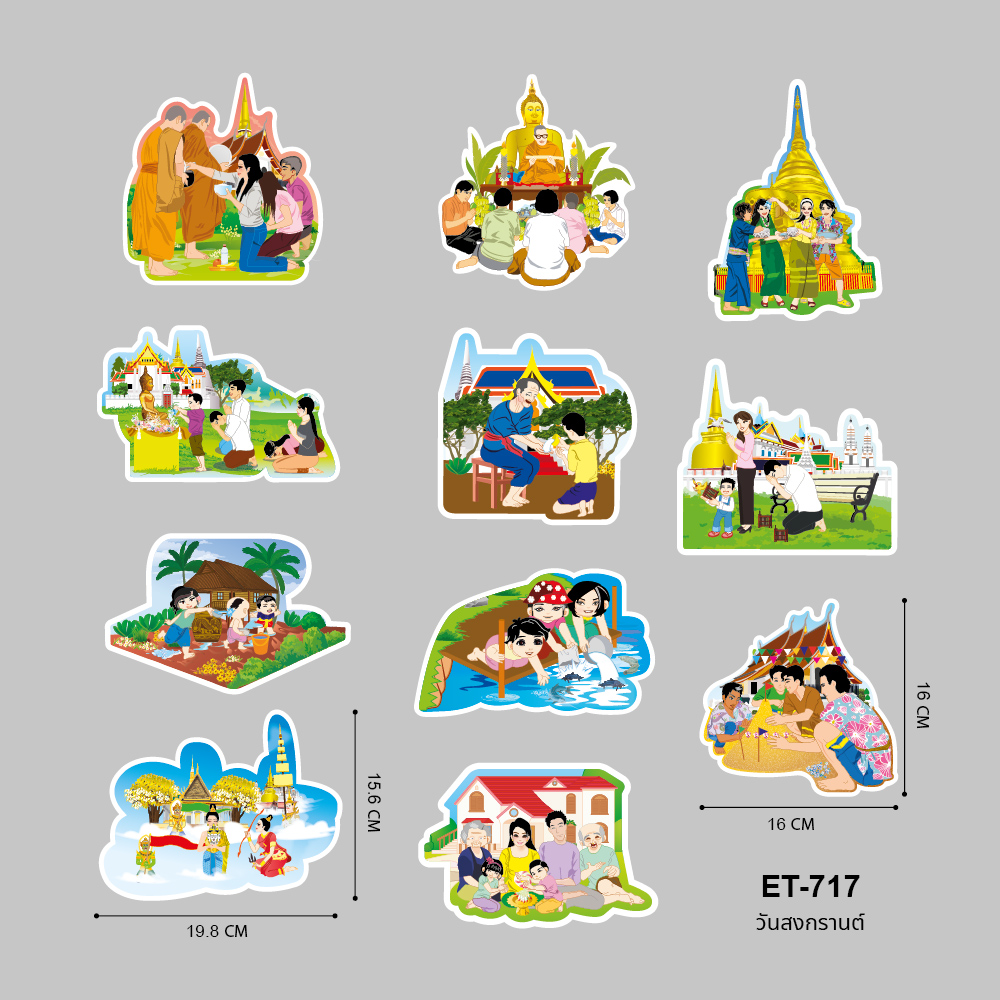 ชุดจัดบอร์ด วันสงกรานต์ 11ชิ้น ET-717